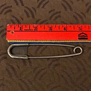 Vintage Risdon Key Tag Jumbo 5" Safety Pin Keychain Laundry Blanket Pin